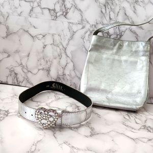 Elite Silver Diamond Heart Belt